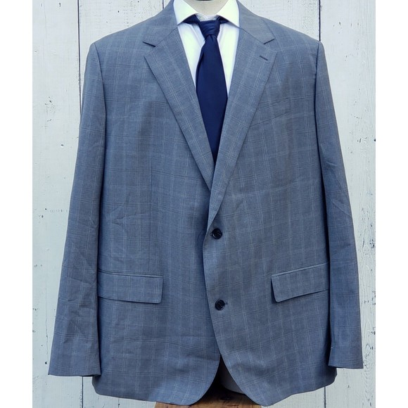 Bonobos Grey Glen Plaid Italian Performance Wool Men's Suit Blazer 52L Standard